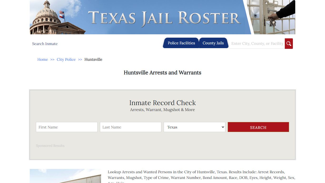 Huntsville Arrests and Warrants - Jail Roster Search